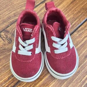 Vans Toddler Maroon and White Classic Sneakers